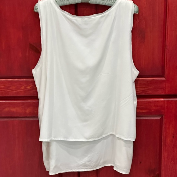 SUNDANCE Forever Me Tank Top, Pintucked & Layered Detail, Ivory XL NWOT - Picture 2 of 7